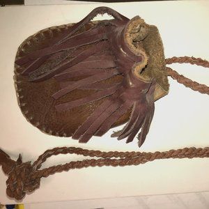One of A Kind Handmade Leather Medicine Pouch Necklace